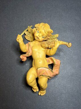 VTG Fontanini Depose 66 Italy Violin Mandolin Playing Angel Cherub Ornament 4.5"